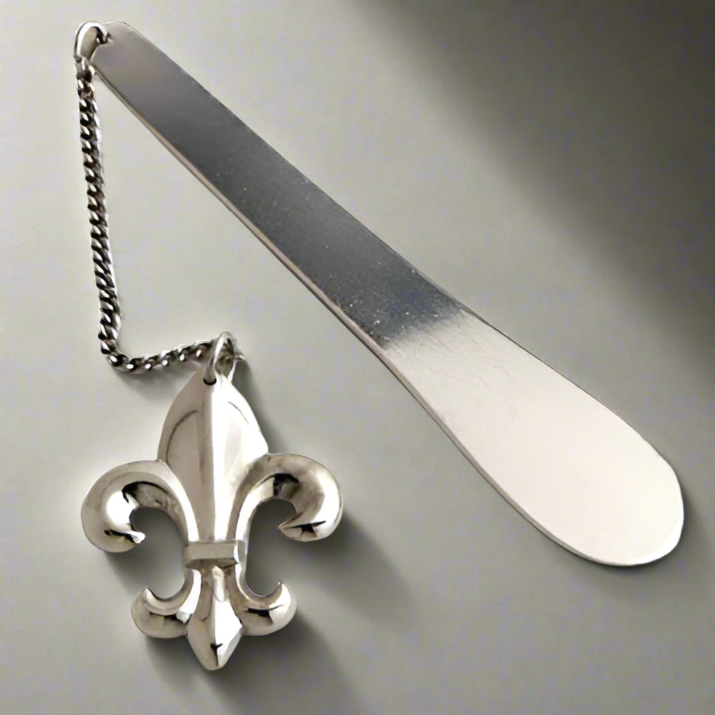 Nickel Fleur De Lis Bookmark - Set of 4. Tarnish Resistant Finish.