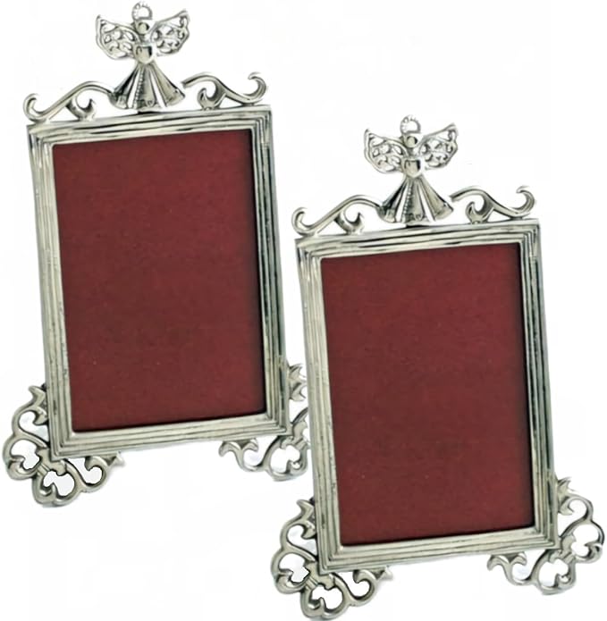 Guardian Angel 3x5 Picture Frame. Tarnish Resistant Nickel Finish - Set of 2