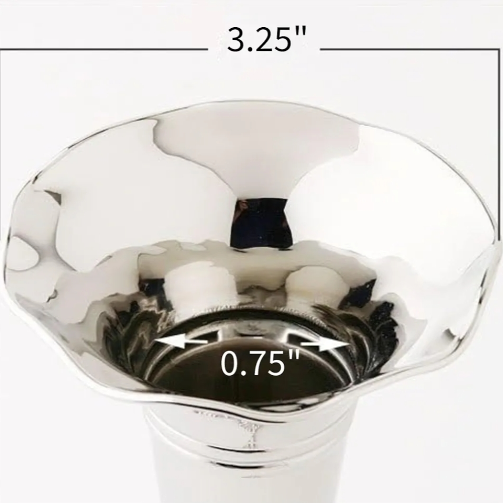 Silver 5" Tussie Mussie Bouquet Holder with Matching Base - Set of 2 Tussy Mussy and 2 Holders