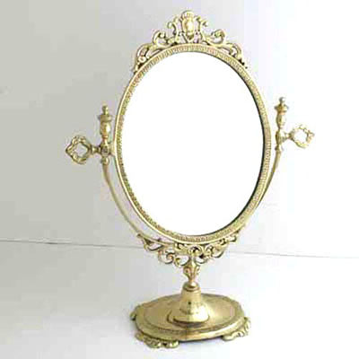 Brass Mirror On Stand