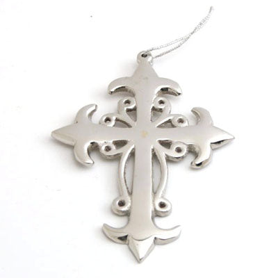 Nickel Cross Ornament - Set of 6