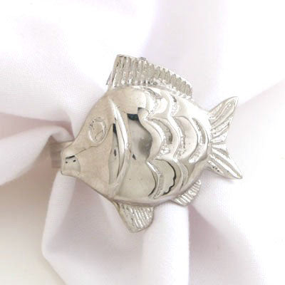 Nickel Fish Napkin Ring - Set of 4