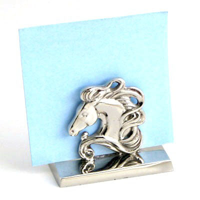 Nickel Horse Card Holder - Set of 3