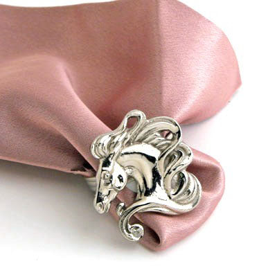 Nickel Horse Napkin Ring - Set of 4