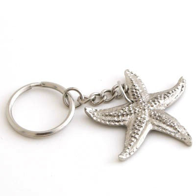 Nickel Starfish Keychain - Set of 6