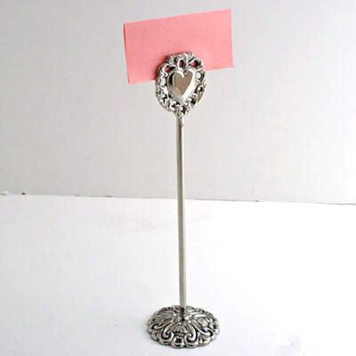 Nickel Heart Table Number Holder - Set of 3