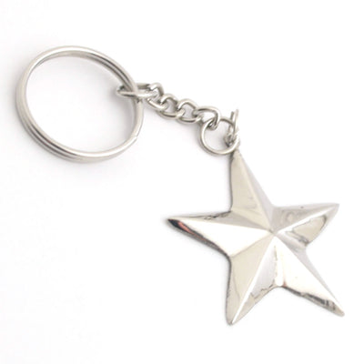 Nickel Star Key Ring - Set of 6