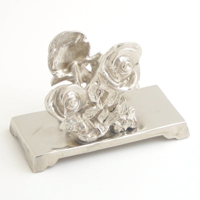 Nickel Rose Card Holder - Set of 2