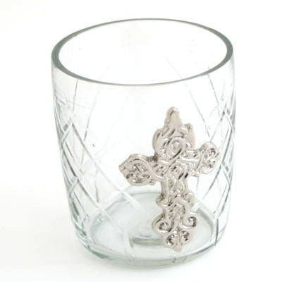 Nickel Cross On Glass - Set of 3