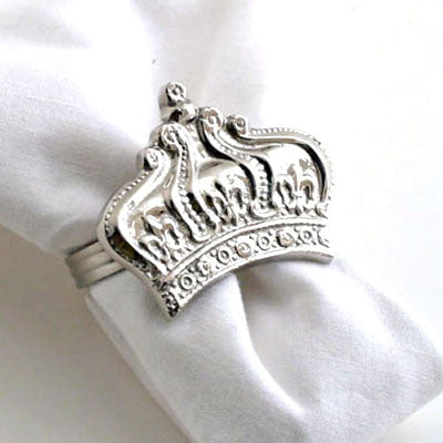 Nickel Crown Napkin Ring - Set of 4