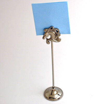 Nickel Horse Table Number Holder - Set of 3