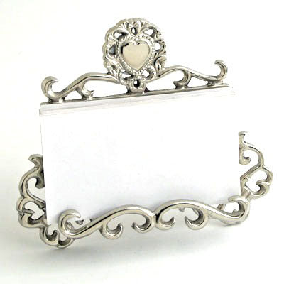 Nickel Heart Card Holder - Set of 3