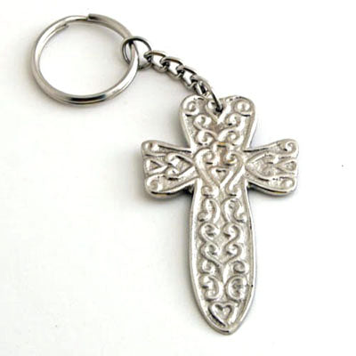 Nickel Cross Keychain - Set of 6