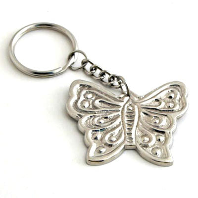 Nickel Butterfly Keyring - Set of 6