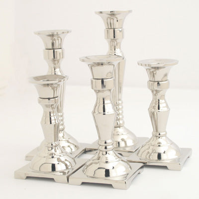 Nickel Candlesticks Asst - Set of 5