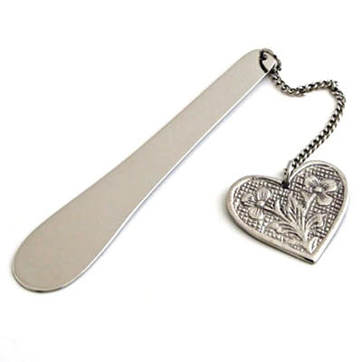 Nickel Heart Bookmark - Set of 4