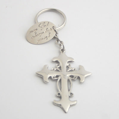 Nickel Cross Keychain - Set of 4