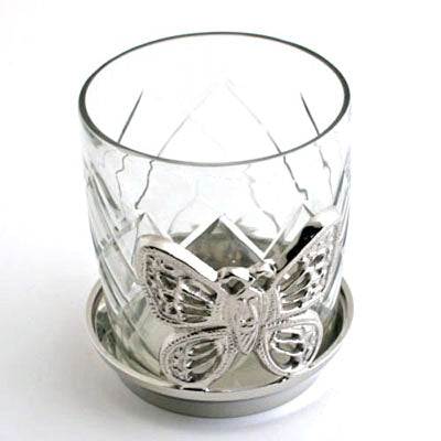 Nickel Butterfly Votive - Set of 3