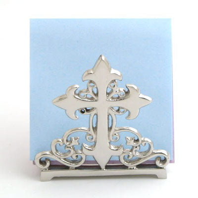 Nickel Cross Card Holder - Set of 2