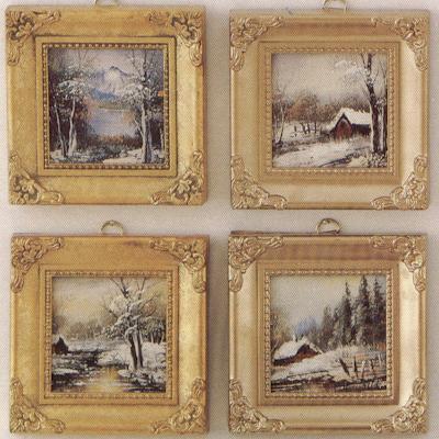 Winter-Gold Leaf Frame - Set of 4