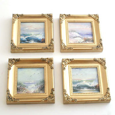 Oil Sea Gold Frame - Set of 4